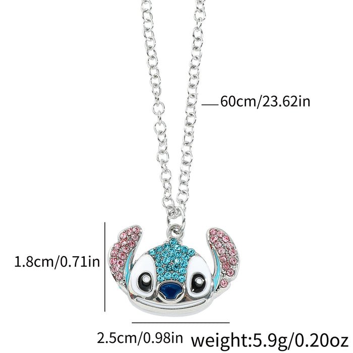 Wholesale Cartoon Rhinestone Oil Drip Necklace Pendant