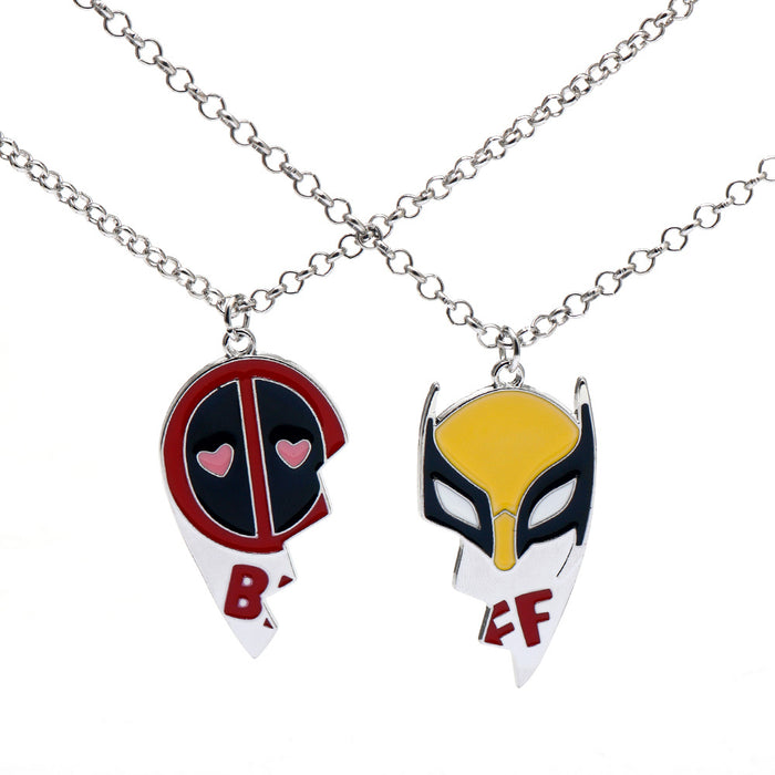 Wholesale Deadpool & Wolverine Deadpool 3 Wolverine Best Friend Necklace Spliced Heart Keychain JDC-KC-HeY014