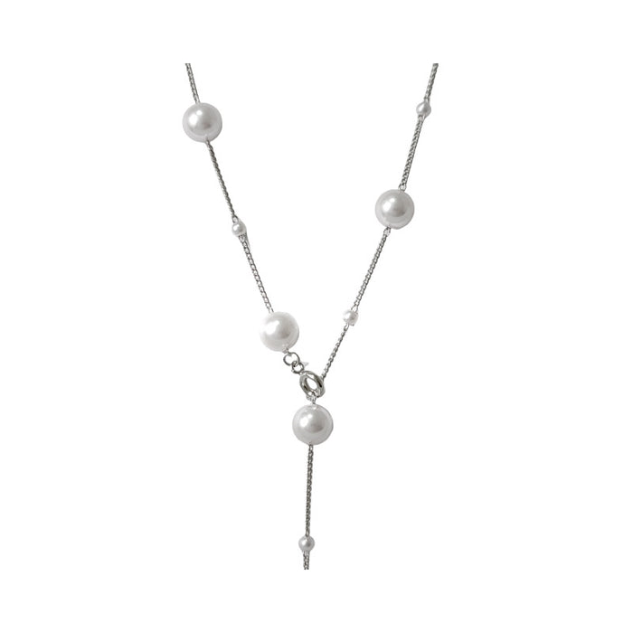 Wholesale New light luxury fashion Y-shaped pearl necklace with high-end temperament sweater chain versatile and niche design accessory