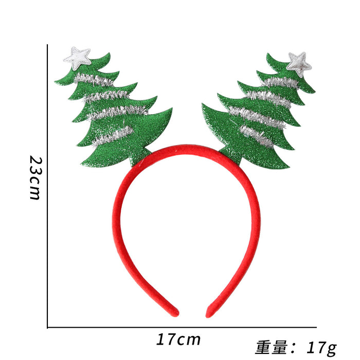 Wholesale Christmas headband elk horn five star headband Christmas decorations children plastic head buckle party decoration supplies