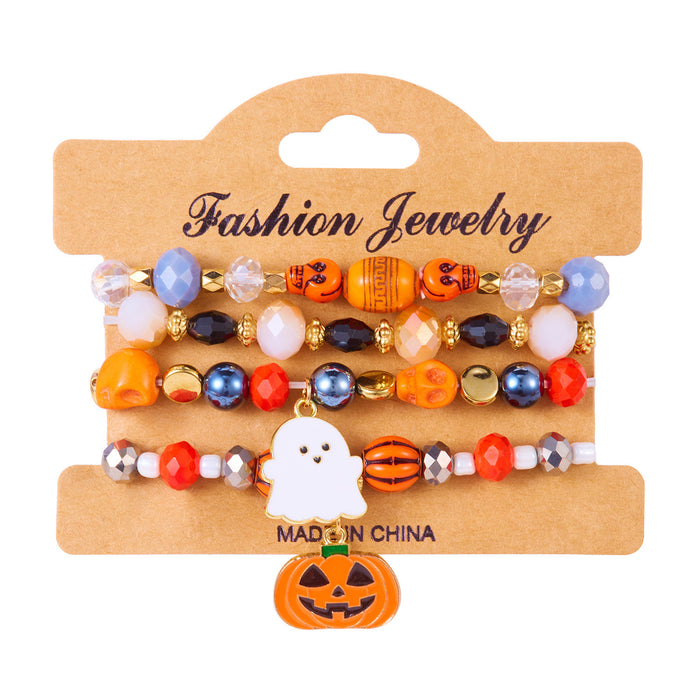 Wholesale  Bracelets Bat Pumpkin  Pendant Bracelet Crystal Soft y Beaded Jewelry