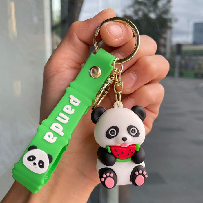 Wholesale Cartoon Bamboo Panda Keychain Bag Pendant Car Keychain Cute Doll Couple Small Gift Wholesale