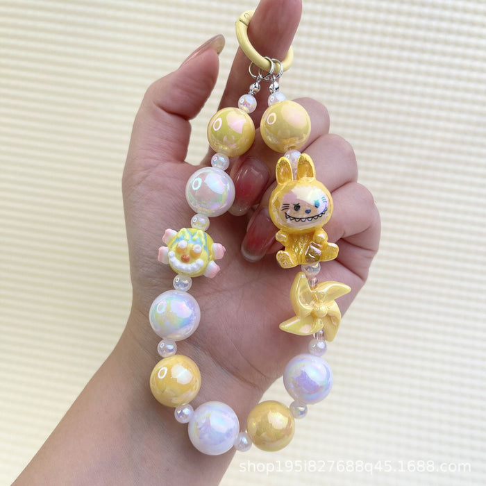 Wholesale Cartoon windmill hand-painted beads mobile phone chain bag decoration pendant accessories mobile phone chain