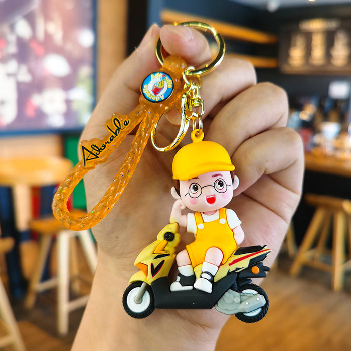 Wholesale Cartoon Tram 3D Rubber Keychain JDC-KC-Tingm054