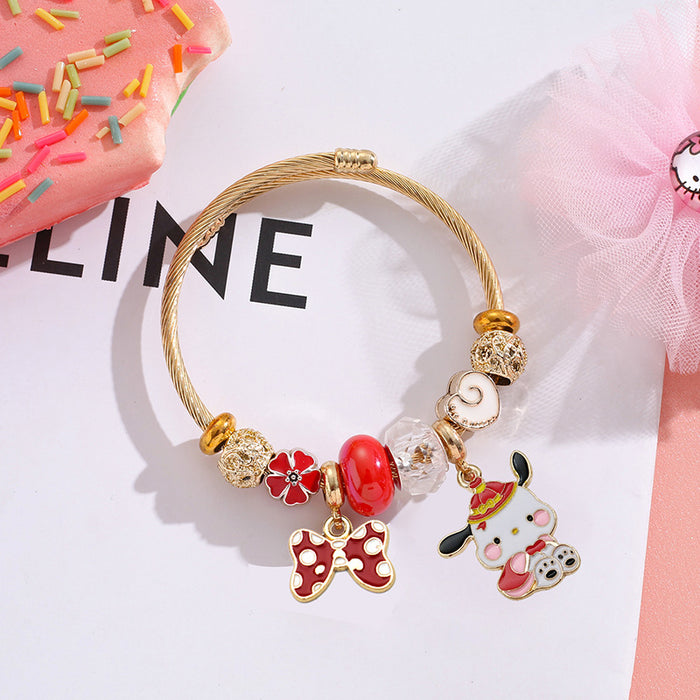 Wholesale Cute Stainless Steel Cartoon Bangle for Women Everyday Wear Fashion Accessory
