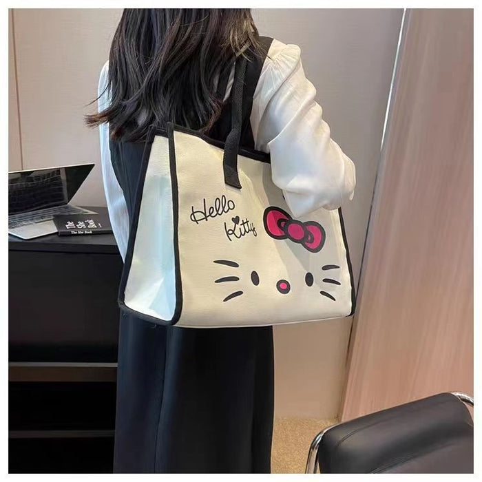 Wholesale Cute Canvas Bag Large Capacity Commuter Shoulder Bag Fashion Tote Bag College Student Class Tote Bag