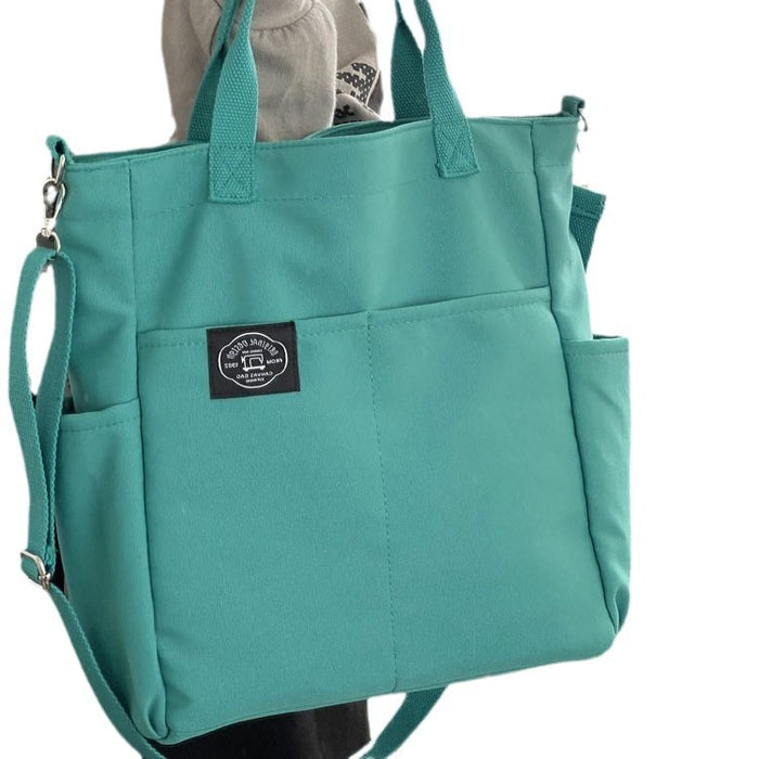 Wholesale Zipper multi-pocket casual versatile one-shoulder crossbody canvas student literary tote bag