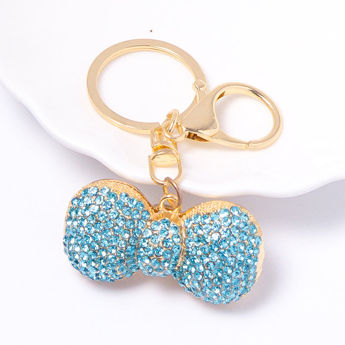 Wholesale Metal Rhinestone Bow Key Chain Key Pendant Key Chain