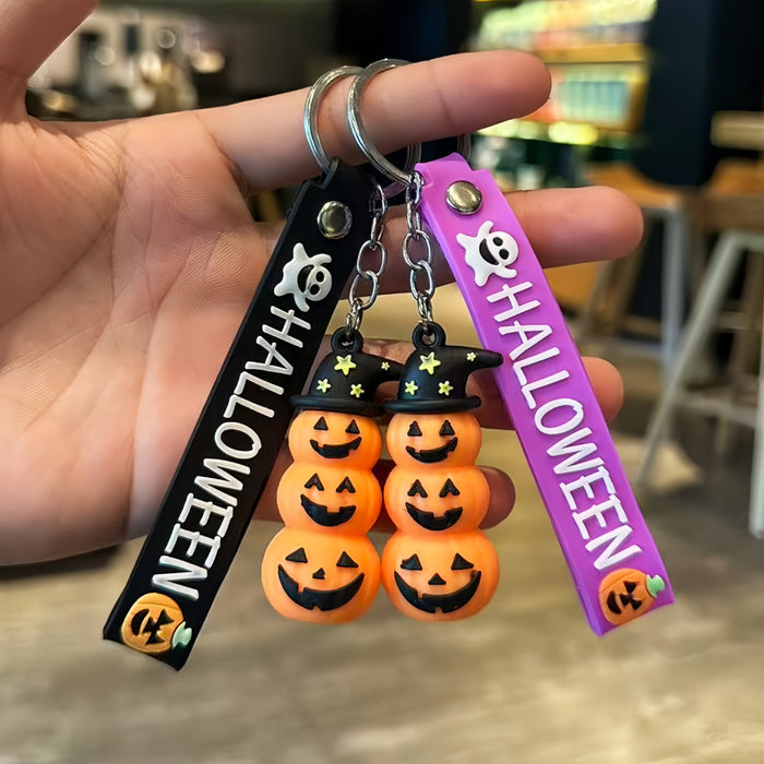 Wholesale PVC Pumpkin Ghost Keychain Spooky Car Key Accessory Party Gift