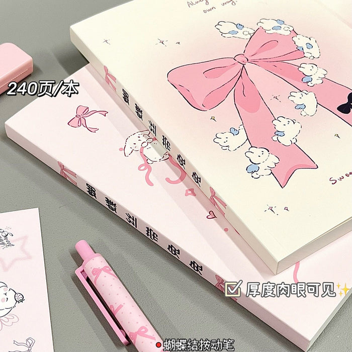 Wholesale A5 Blank Paper Notebook with Butterfly & Rabbit Design Cute Cartoon