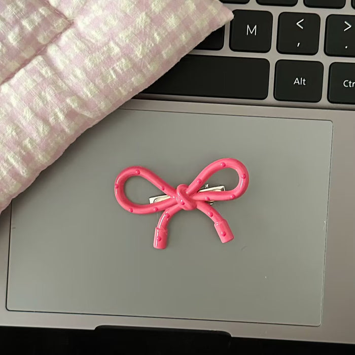 Wholesale Sweet Pink Style Bow Hairpin Sweet Girl Side Clip Duckbill Clip Hairpin Accessories