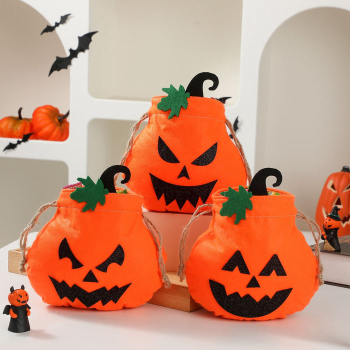 Wholesale  Decoration Supplies Pumpkin Grimace Handbag  Children' s Candy Gift Bag Pumpkin Bag