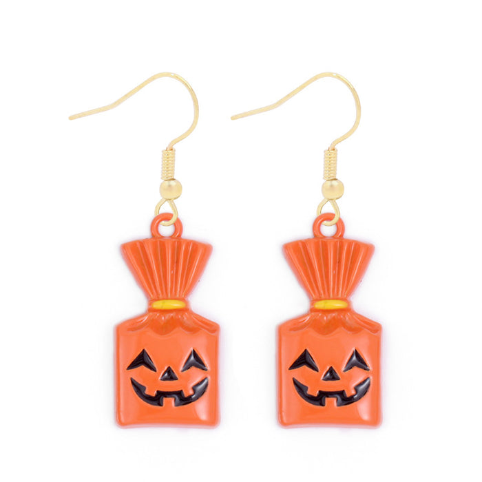 Wholesale Halloween Series Skull Pumpkin Zinc Alloy Earrings JDC-ES-BinL008