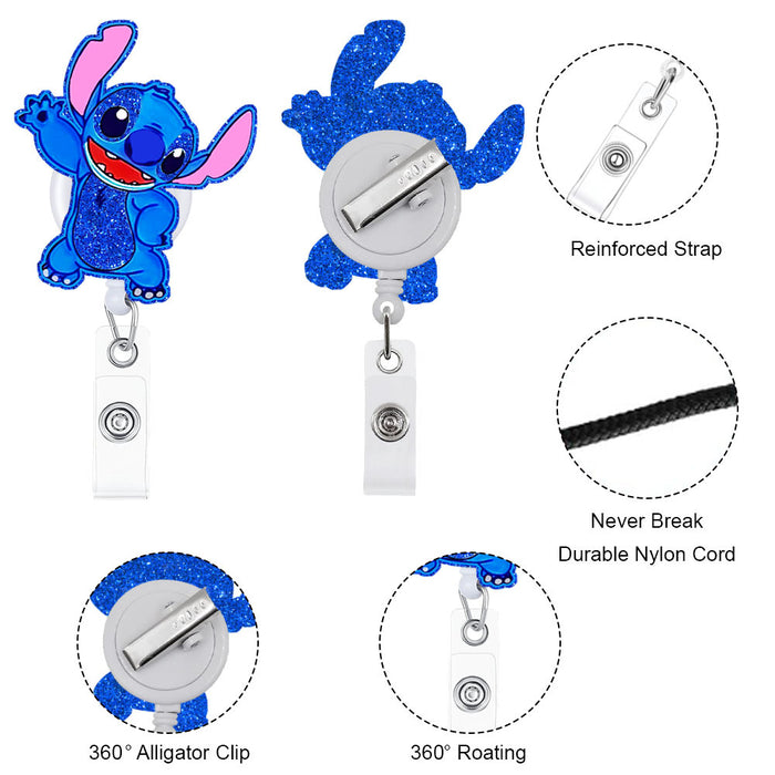 Wholesale Acrylic Cartoon Retractable Easy-pull Buckle Lanyard Keychain JDC-KC-CHai003