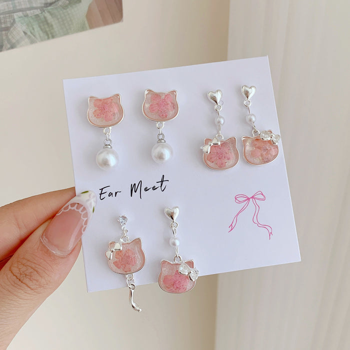Wholesale Cat Cute Earrings Cartoon Resin Earrings Jewelry