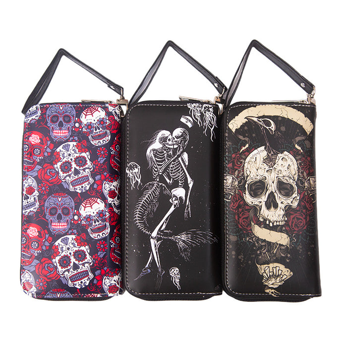 Wholesale Long Vintage Skull Wallet JDC-WT-MaoMao003