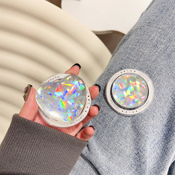 Wholesale Glass Laser Heart Pop-out Phone Grips