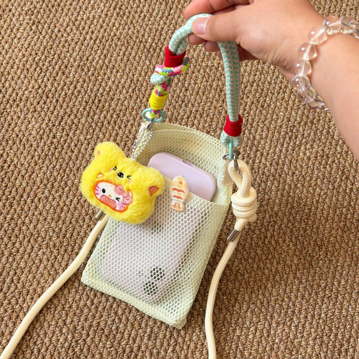 Wholesale Trendy Mesh Phone Bag Mint Green Crossbody Handbag MOQ≥2