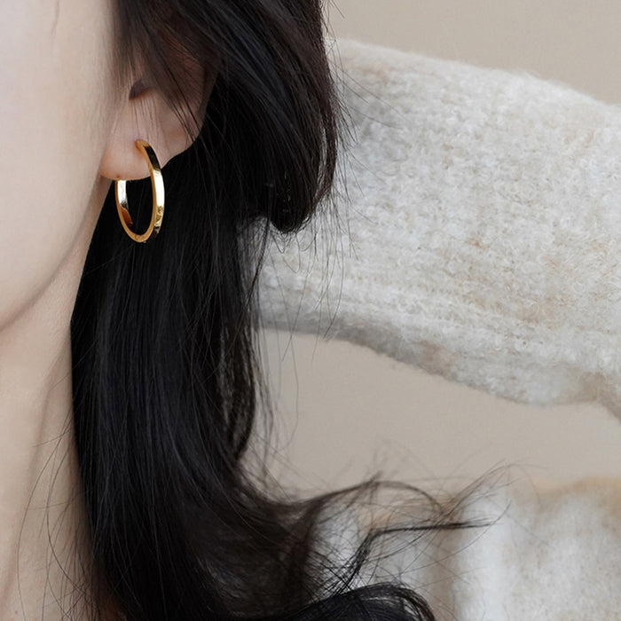 Wholesale Ear buckles, ear rings, women's plain earrings, niche design, photosensitive surface earrings