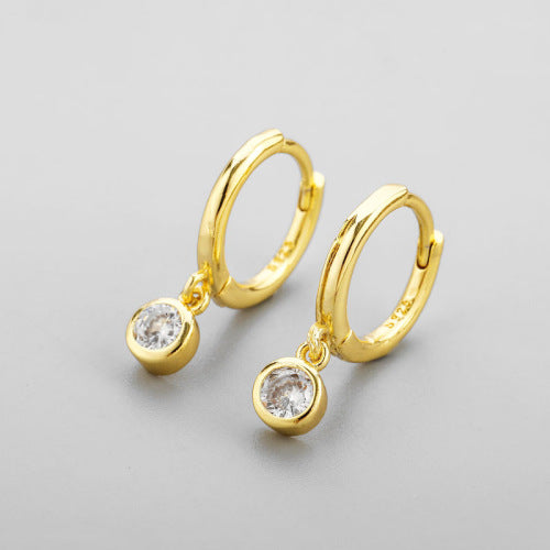 Wholesale Round Zircon Row of Diamond Earrings