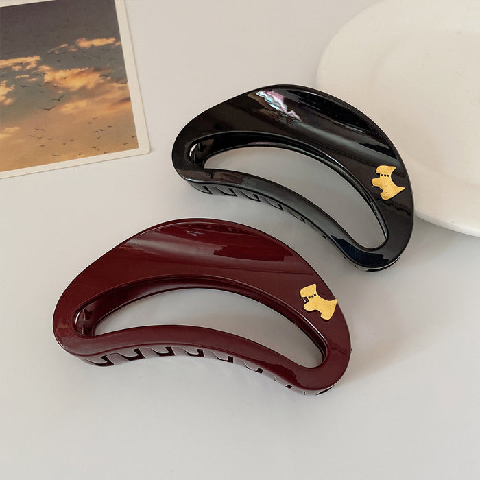 Wholesale Minimally elliptical hollowed out high-end grip clip, large shark clip hair clip, women's back of the head clip hair accessory