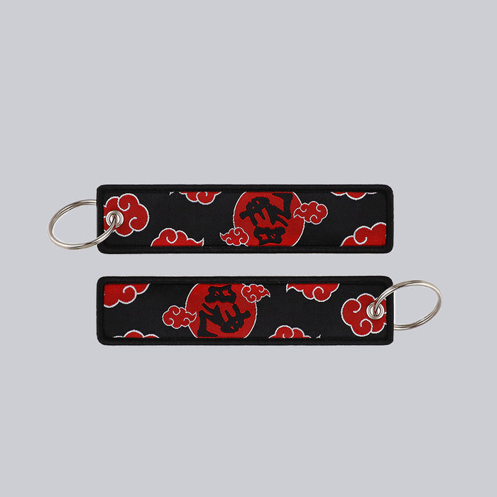 Wholesale Cartoon Anime Woven Label Keychain Pendant  Fabric Anime Peripheral