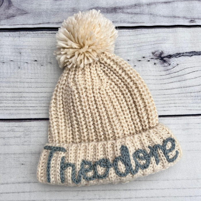 Wholesale Cotton Personalized Hand Embroidery Craft Baby Knitted Fashionhat JDC-FH-Yunj001