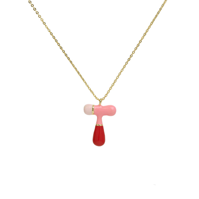 Wholesale 2PCS 18k Brass Drip Gel Capsule Colorful 26 English Letter Necklace JDC-NE-BaiYi009