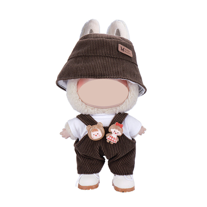 Wholesale Only Clothes Fisherman Hat Intimates Suspenders Set Baby Clothes Vinyl Doll Plush Doll clothes