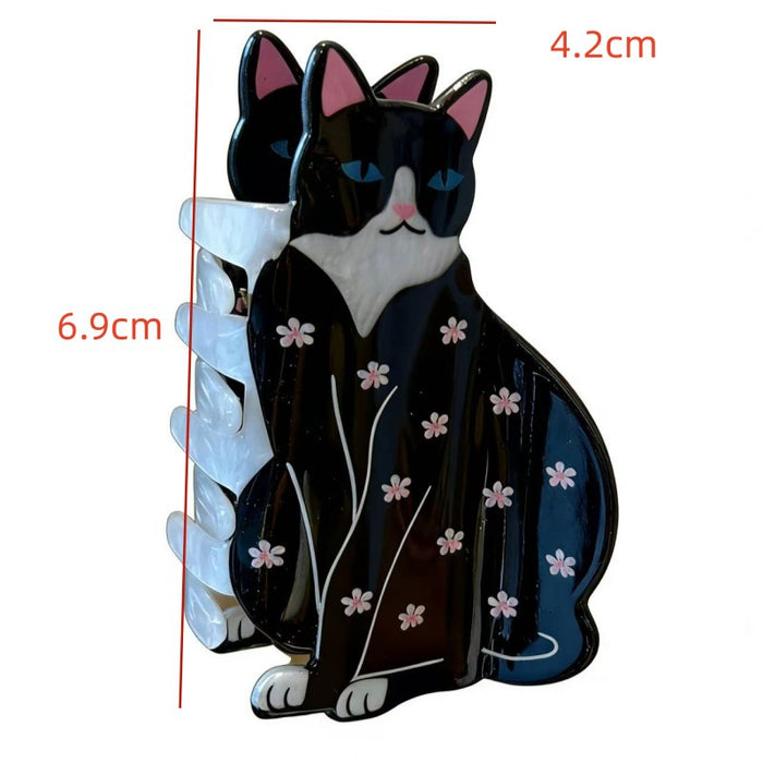 Wholesale Cute Cat Shape Flower Claw Hair Clip for Everyday Styling Hair Accessory MOQ≥2