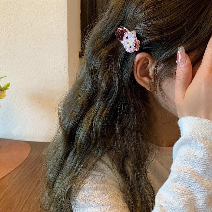 Wholesale Full Diamond Cat Cute Hair Clips for Girl