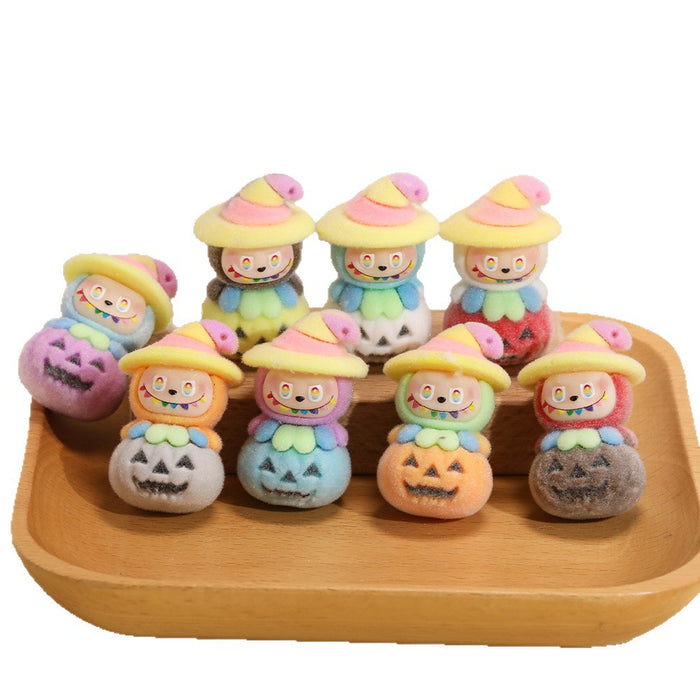 Wholesale 50pcs  flocked pumpkin rag cloth three-dimensional hanging hole loose beads mobile phone chain bracelet keychain  decoration