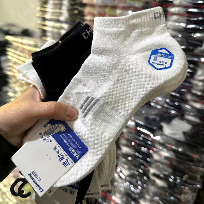 Wholesale Independently packaged thin socks, sweat absorbing and odor proof sports short tube socks, striped cotton socks