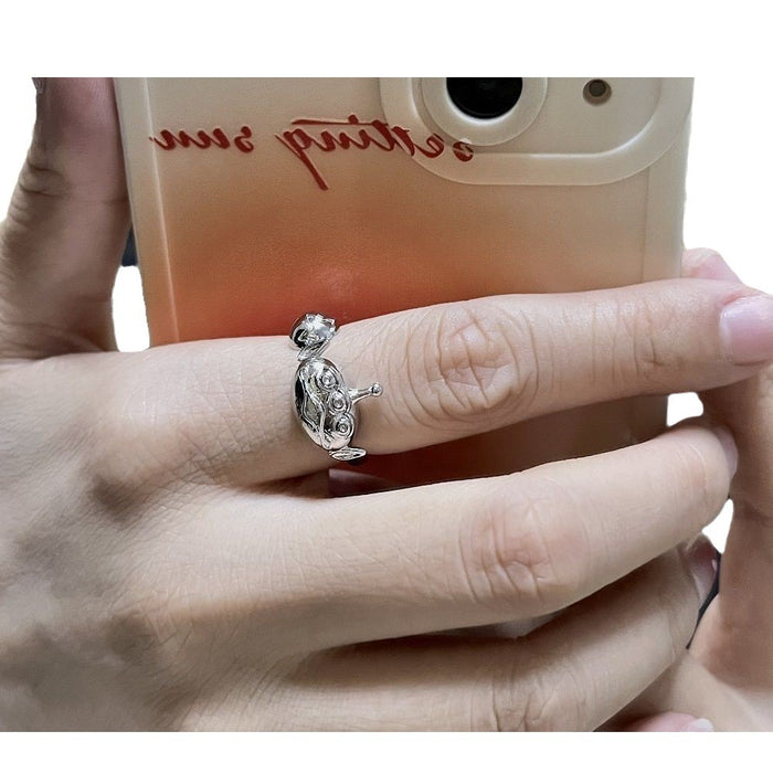 Wholesale Three-eyed Ring Women's Cartoon Cute Girly Opening Adjustable Ring