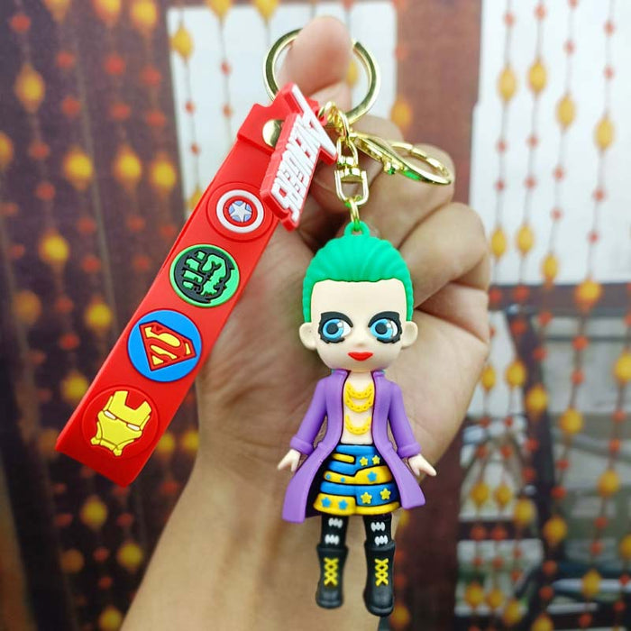 Wholesale Superhero Ugly Harley Quinn Key Chain Student Couple Doll Key Pendant Bag Pendant Key Chain JDC-KC-YYi016