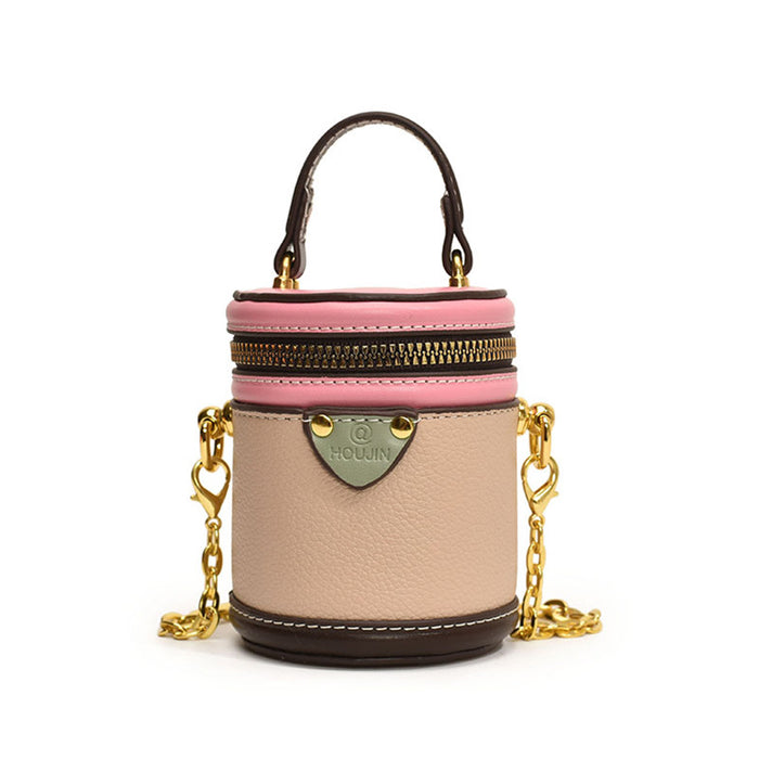 Wholesale New children's bag with contrasting colors, mini handbag, pocket money bucket bag, parent-child crossbody bag