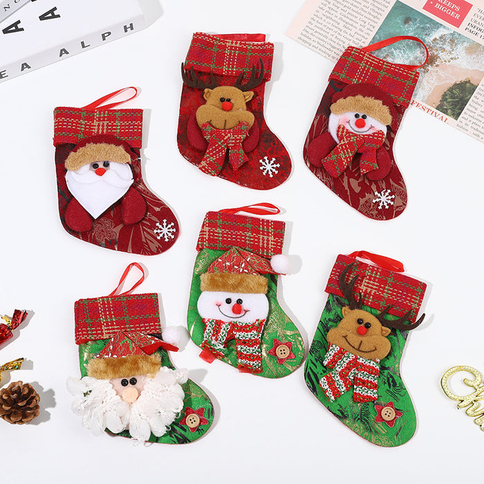 Wholesale Christmas Decorative Socks Cartoon  Socks Pendants Christmas Tree Ornaments