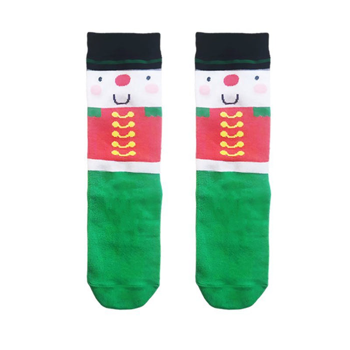 Wholesale Christmas Women's Elk Cartoon Cotton Middle Tube Socks JDC-SK-HuiHe044