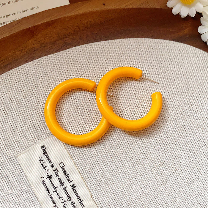 Wholesale Silver Needle Round Hoop Earrings Summer Fresh Simple Earrings Fashion Earrings