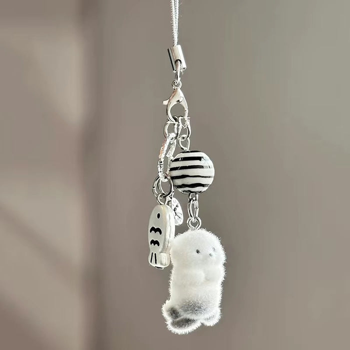 Wholesale Cute Cartoon Flocking Puppy Mobile Phone Pendant Bag Hanging Adornment Bag