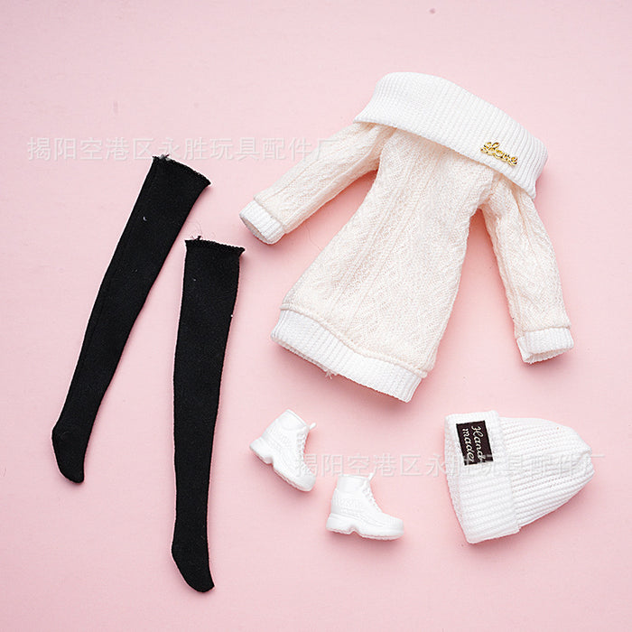 Wholesale  mini doll wool jumpsuit hat pants toy clothes
