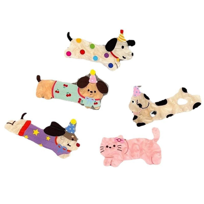 Wholesale Cute cartoon hair clip with broken hair on the side, duckbill clip, hair clip headband