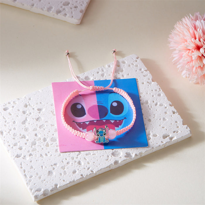 Wholesale Bracelet Blue Fried Dough Twists Crystal Beaded Bracelet Gift Multicolor Woven Bracelet