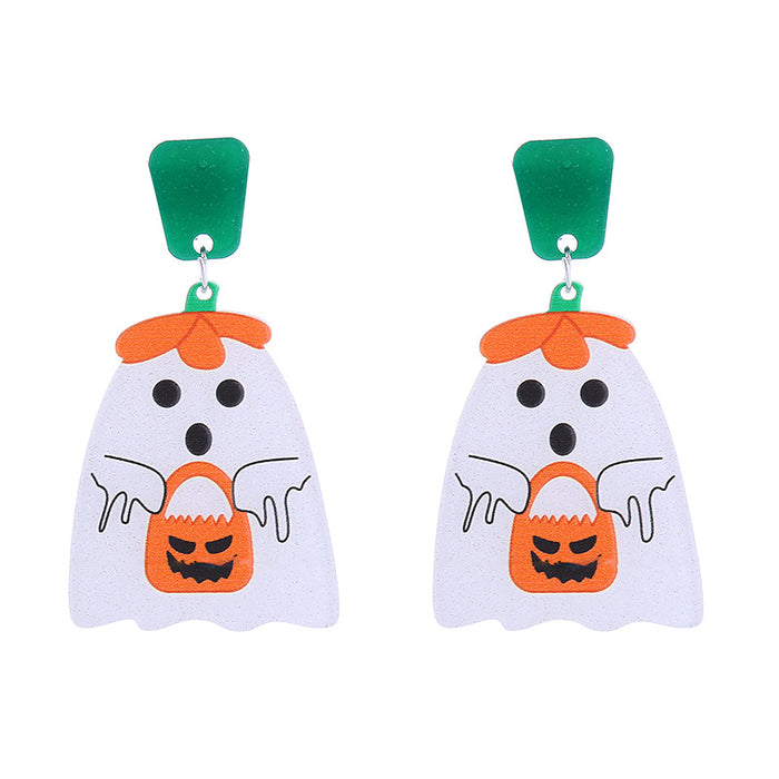 Wholesale Punk  Acrylic  Earrings Funny Pumpkin Skull Ghost Party Earrings