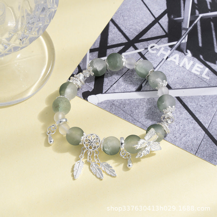 Wholesale Frosted Gradient Glass Beaded Bracelet for Women