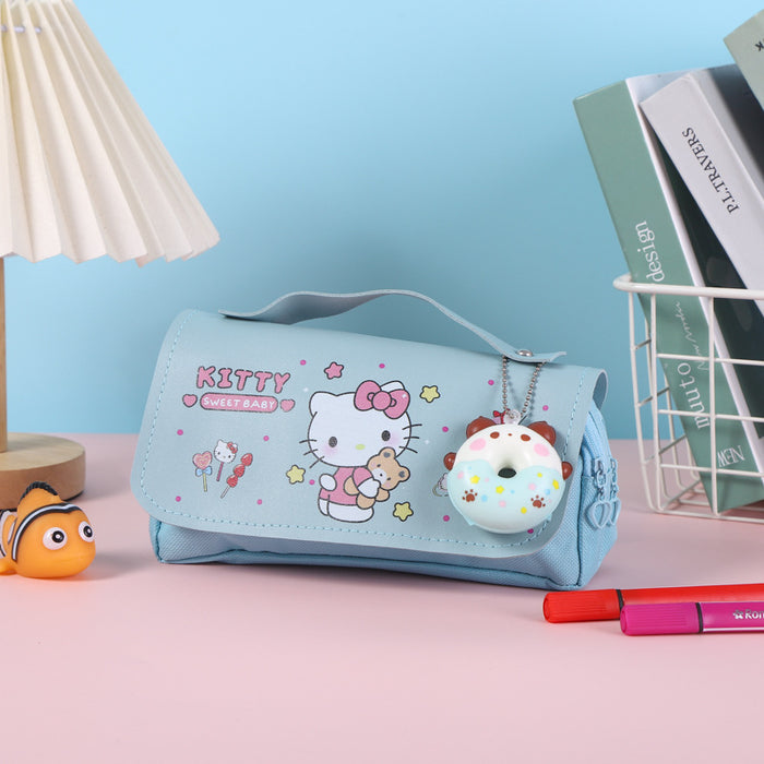 Wholesale Cartoon Cat Large Capacity Double-Layer Pencil Case