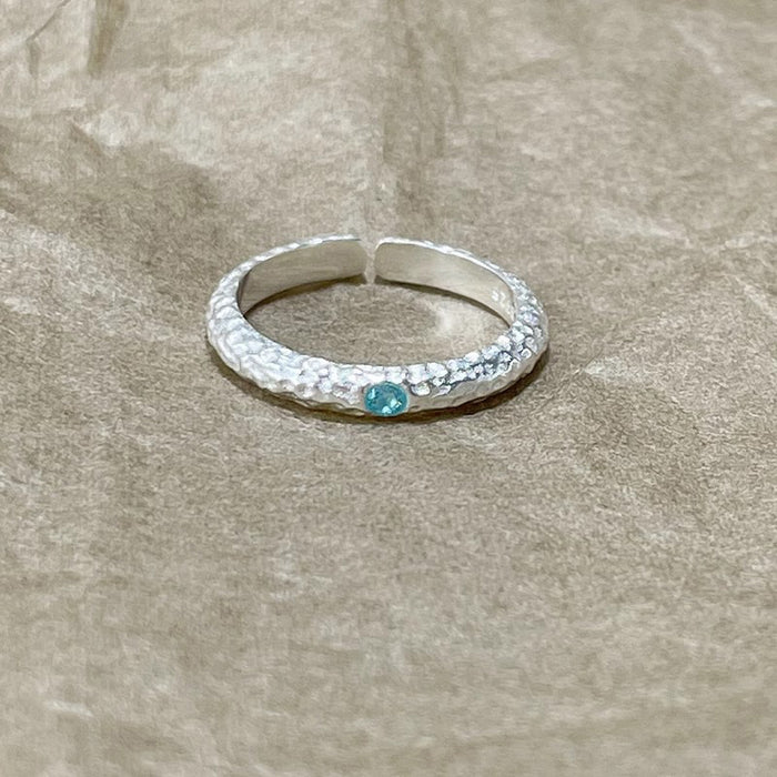 Wholesale Ocean blue ring women's simple tail ring fashion niche design versatile high-end index finger ring