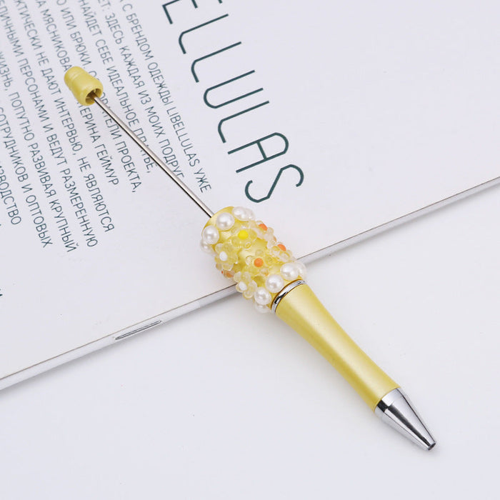 Wholesale Beadable Pens DIY Patch Pearl Flower Beadable Pen JDC-PN-ShuY007