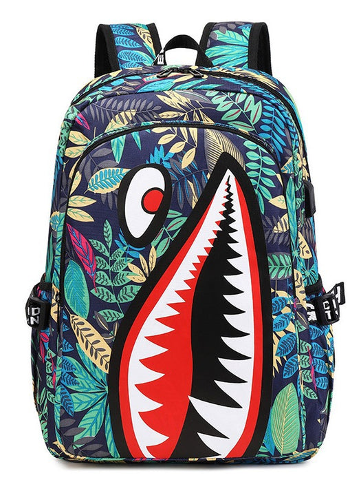 Wholesale Shark Personalized Pattern Printing Backpack Bags