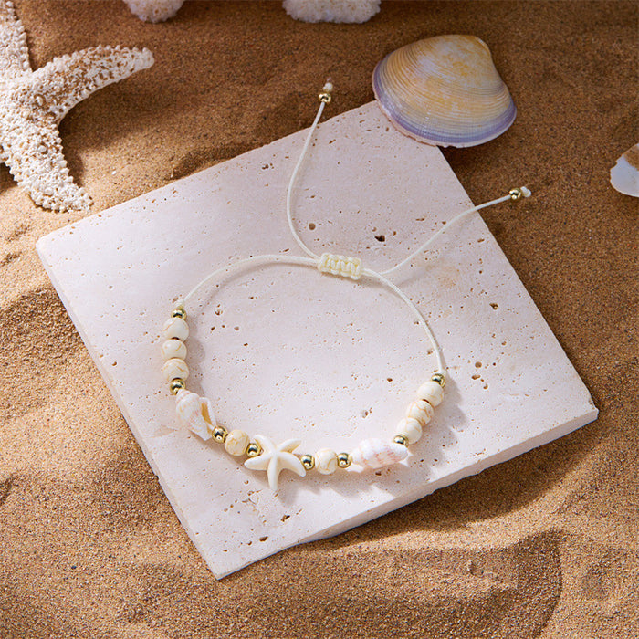 Wholesale Bohemian Sea Star Shell Beaded Bracelet Summer Beach Vacation Jewelry Accessory